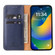 iPhone 15 Pro Max Fierre Shann PU Genuine Leather Texture Phone Case - Blue