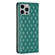 iPhone 15 Pro Max Diamond Lattice Magnetic Leather Flip Phone Case - Green