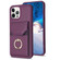 iPhone 15 Pro Max BF29 Organ Card Bag Ring Holder Phone Case - Dark Purple