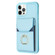 iPhone 15 Pro Max BF29 Organ Card Bag Ring Holder Phone Case - Blue
