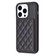 iPhone 15 Pro Max BF25 Square Plaid Card Bag Holder Phone Case - Black