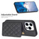iPhone 15 Pro Max BF25 Square Plaid Card Bag Holder Phone Case - Black