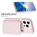 iPhone 15 Pro Max BF26 Wave Pattern Card Bag Holder Phone Case - Pink