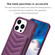 iPhone 15 Pro Max BF26 Wave Pattern Card Bag Holder Phone Case - Dark Purple