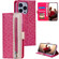 iPhone 15 Pro Max Lace Pattern Double Button Zipper Leather Phone Case with Lanyard - Rose Red