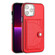 iPhone 15 Pro Max Shockproof Leather Phone Case with Card Holder - Red