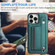 iPhone 15 Pro Max Shockproof Leather Phone Case with Wrist Strap - Green