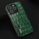 iPhone 15 Pro Max ABEEL Crocodile Texture Genuine Leather Phone Case - Green