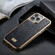 iPhone 15 Pro Max Fierre Shann Snake Texture Electroplating PU Phone Case - Black