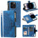 iPhone 15 Pro Max Multi-Card Totem Zipper Leather Phone Case - Blue
