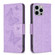 iPhone 15 Pro Max Embossing Two Butterflies Pattern Leather Phone Case - Purple