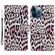 iPhone 15 Pro Colored Drawing Leather Phone Case - Leopard