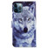 iPhone 15 Pro Colored Drawing Leather Phone Case - White Wolf