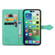 iPhone 15 Pro Mandala Flower Embossed Leather Phone Case - Green