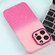 iPhone 15 Pro Gradient Starry Silicone Phone Case with Lens Film - Pink Red