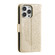 iPhone 15 Pro Totem Flower Embossed Leather Phone Case - Gold