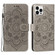 iPhone 15 Pro Mandala Embossing Pattern Horizontal Flip Leather Phone Case - Gray