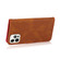 iPhone 15 Pro Dual-color Stitching Leather Phone Case - Brown Red