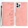 iPhone 15 Pro Seven Butterflies Embossed Leather Phone Case - Pink