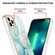 iPhone 15 Pro Electroplating Marble Pattern Dual-side IMD TPU Shockproof Phone Case - Green 003