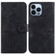 iPhone 15 Pro Lily Embossed Leather Phone Case - Black