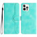 iPhone 15 Pro Heart Pattern Skin Feel Leather Phone Case - Light Blue