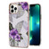 iPhone 15 Pro Electroplating Pattern IMD TPU Shockproof Case - Purple Flower