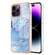 iPhone 15 Pro Electroplating Marble Dual-side IMD Phone Case - Blue 018