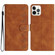 iPhone 15 Pro Seven Butterflies Embossed Leather Phone Case - Brown