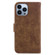 iPhone 15 Pro Little Tiger Embossed Leather Phone Case - Brown