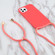 iPhone 15 Pro Wheat Straw TPU Shockproof Phone Case with Neck Lanyard - Red