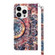 iPhone 15 Pro 3D Painted Leather Phone Case - Colorful Mandala