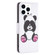 iPhone 15 Pro Colored Drawing Pattern Flip Leather Phone Case - Panda