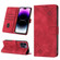 iPhone 15 Pro Skin-feel Embossed Leather Phone Case - Red