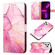 iPhone 15 Pro PT003 Marble Pattern Flip Leather Phone Case - Pink Purple Gold LS001