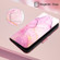 iPhone 15 Pro PT003 Marble Pattern Flip Leather Phone Case - Pink Purple Gold LS001