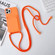 iPhone 15 Pro Crossbody Lanyard Elastic Silicone Card Holder Phone Case - Orange