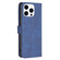 iPhone 15 Pro Magnetic Buckle Rhombus Texture Leather Phone Case - Blue