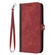 iPhone 15 Pro Side Buckle Double Fold Hand Strap Leather Phone Case - Red