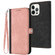 iPhone 15 Pro Side Buckle Double Fold Hand Strap Leather Phone Case - Pink