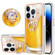 iPhone 15 Pro Electroplating Dual-side IMD Phone Case with Ring Holder - Draft Beer