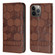 iPhone 15 Pro Football Texture Magnetic Leather Flip Phone Case - Brown