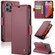 iPhone 15 Pro CaseMe 023 Butterfly Buckle Litchi Texture RFID Anti-theft Leather Phone Case - Wine Red
