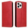 iPhone 15 Pro Fierre Shann PU Genuine Leather Texture Phone Case - Red