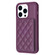 iPhone 15 Pro BF25 Square Plaid Card Bag Holder Phone Case - Dark Purple
