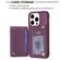 iPhone 15 Pro BF25 Square Plaid Card Bag Holder Phone Case - Dark Purple