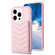 iPhone 15 Pro BF26 Wave Pattern Card Bag Holder Phone Case - Pink