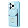 iPhone 15 Pro BF29 Organ Card Bag Ring Holder Phone Case - Blue