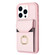 iPhone 15 Pro BF29 Organ Card Bag Ring Holder Phone Case - Pink