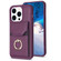 iPhone 15 Pro BF29 Organ Card Bag Ring Holder Phone Case - Dark Purple